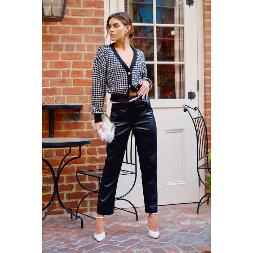 Lulus Black Leather Straight Leg Pants